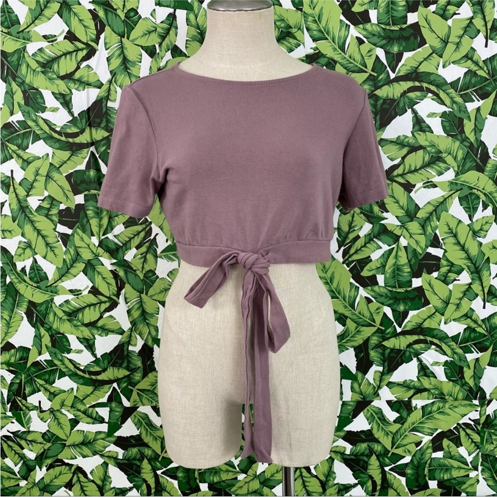 Jolie Crop Tie Front Tee 231